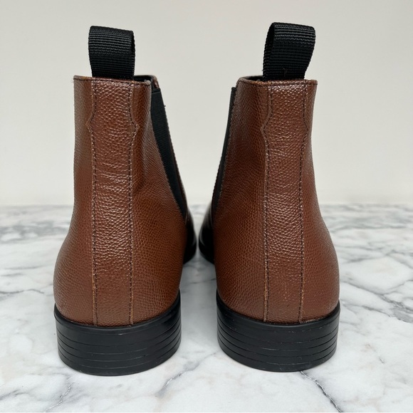 Calvin Klein Men's Corin Textured Tumbled Leather Chelsea Boot Dark Brown 10 - Picture 4 of 10
